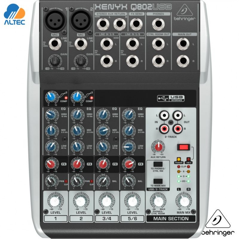 Behringer Xenyx Q802USB Consola Premiun de 8 Canales e interfaz USB