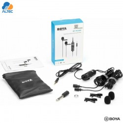 Boya BY-M1DM - micrófono de solapa dual omnidireccional