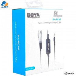 Boya BY-BCA6 - cable de micrófono XLR a miniplug TRRS 3.5mm para dispositivos móviles