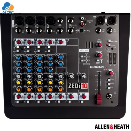Allen & Heath ZEDi-10 - mezcladora de 10 entradas con interfaz de audio USB 4x4