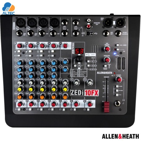 Allen & Heath ZEDi-10FX - mezcladora de 10 entradas con efectos e interfaz de audio USB 4x4