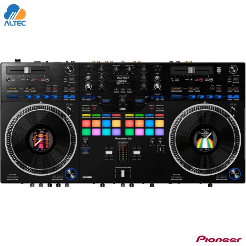 DDJ-REV1 - Controlador DJ de 2 canales de estilo scratch para Serato DJ  Lite (negro)