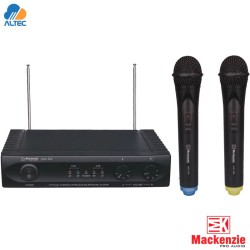 Mackenzie UHF-300 - sistema de micrófono inalámbrico doble de mano frecuencia fija